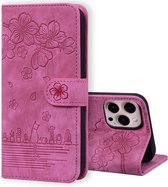 Book case Samsung Galaxy A71 avec Protection appareil photo - Simili cuir - Porte-cartes - Cordon - Motif Fleurs - Samsung Galaxy A71 - Rose