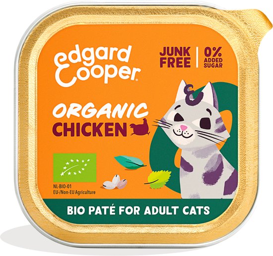 Edgard & Cooper Kattenvoer Graanvrij Natvoer voor Katten Gesteriliseerde of Actieve Kat Natuurlijke Heerlijke PatÃƒÂ© 85g x 16 Verse Kip, Smakelijk en Uitgebalanceerd, Vers Vlees