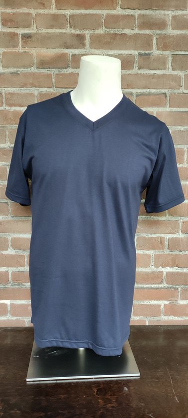 T-shirt Bamboe col V bleu foncé – 2XL