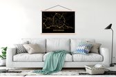 Porte-affiche avec affiche - Affiche scolaire - Carte - Amsterdam - Or - Zwart - 120x80 cm - lattes vierges