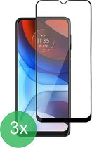 Geschikt Voor: Motorola Moto E7 Full Screenprotector 3x - screen protector - volledige glas - bescherming - beschermglas - ZT Accessoires