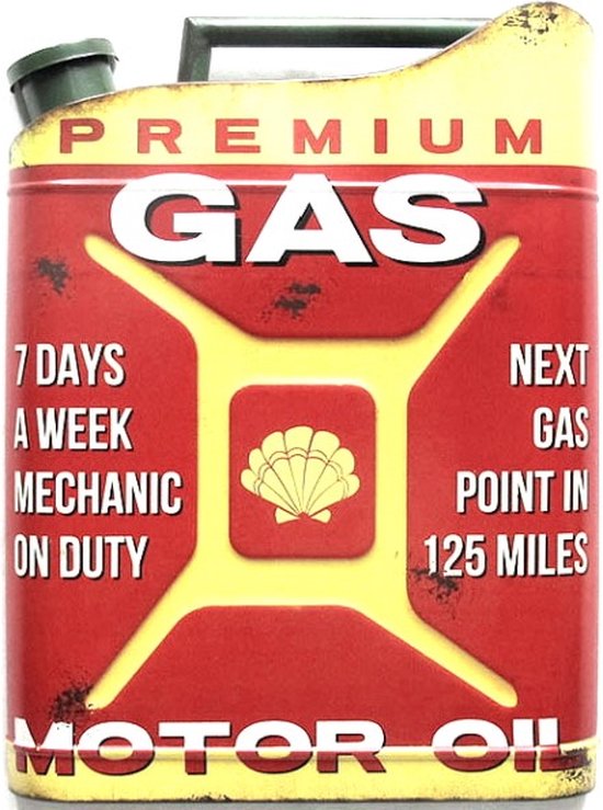 Wandbord / Decoratie Man Cave Garage - Oil Can Premium Gas Motor Oil