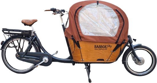 Babboe City regentent bakfietshoes kleur cognac bakfiets huif (zonder tentstokken)