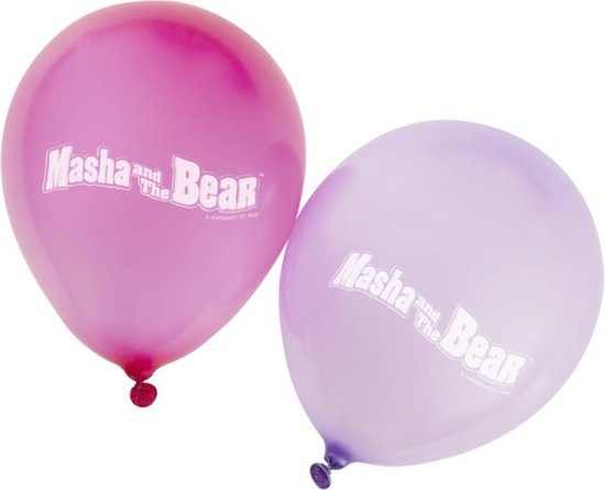 Smiffys Feestdecoratie Masha And The Bear Party Tableware Latex Balloons Roze 