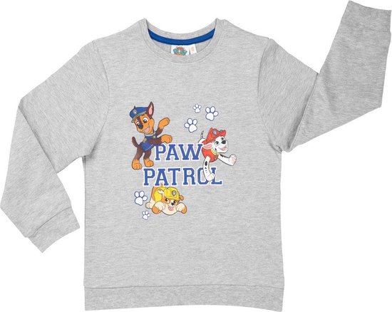 Paw Patrol Sweater / Sweatshirt - Katoen - Marshall / Chase / Rubble - Grijs - Maat 110/116