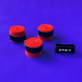 Orbit Padel Rode Overgripjes - Padel overgrip - 3 stuks inclusief rubberen ring