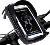 Telefoonhouder Fiets Waterdicht XL (5.5 tot 7 inch) 360 Graden Rotatie (Ook voor scooter & motor) Gsm houder fiets - Waterdicht IP67 level - Zwart
