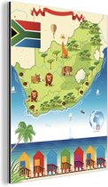 Carte de l'Afrique du Afrique avec dessin coloré en aluminium-m 30x40 cm - Tirage photo sur Aluminium (décoration murale métal)