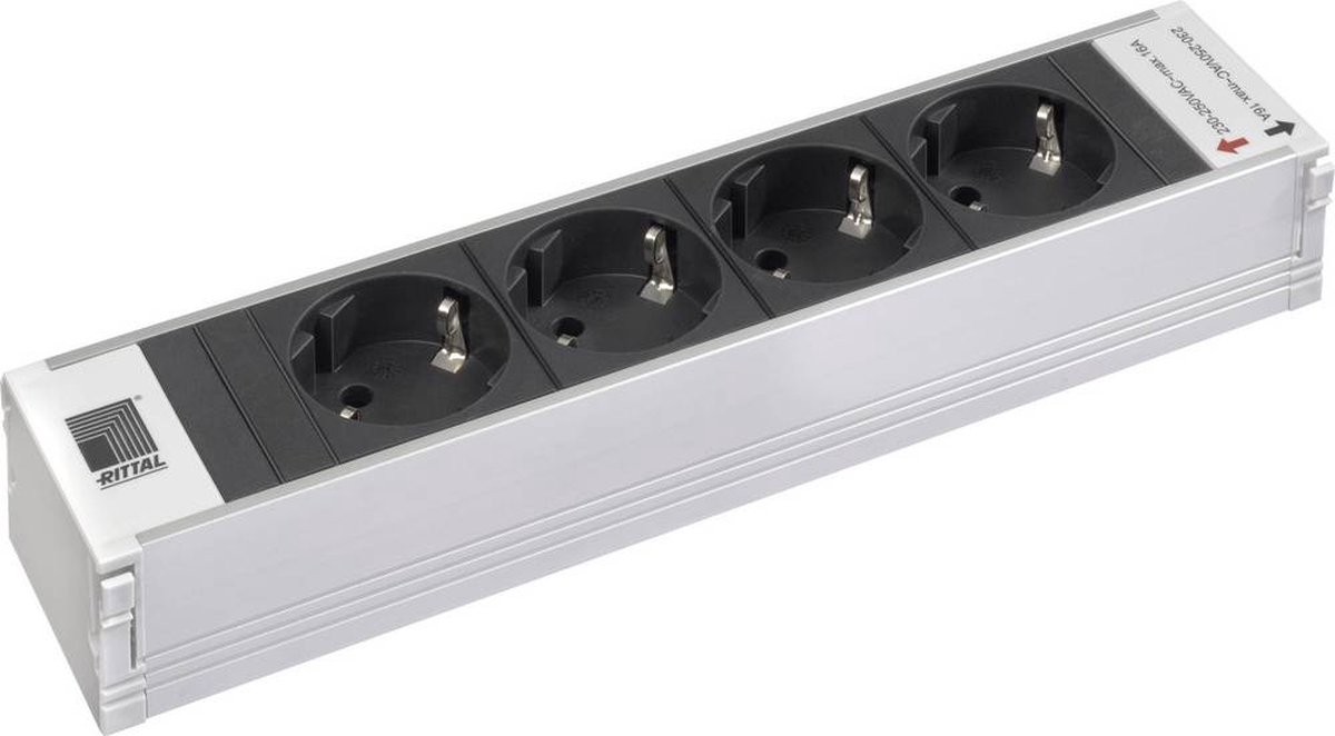 Patchkast Rittal Key Rittal 7856.100 19 inch Stekkerdoos voor patchkast Geaarde contactdoos ...