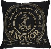 Gobelin kussen antraciet anchor 45x45cm - 1 stuk