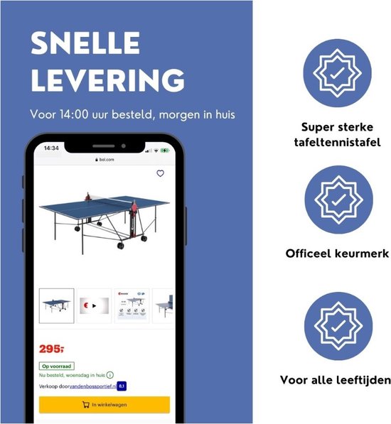 U Fit One Uitrekbaar Tafeltennis Net - 175 CM - Uitschuifbaar