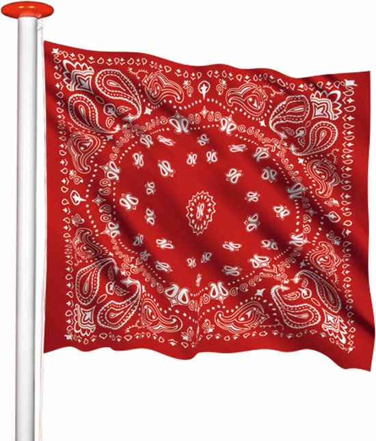 Boerenzakdoek vlag - 100x100cm | Boeren vlag met lusje & koord | Boerenzakdoek rood | Trots op de boer | Boeren protest vlag | Zakdoek vlag