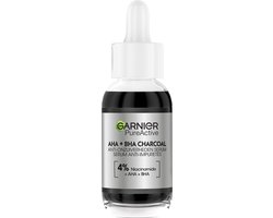 Garnier PureActive AHA + BHA Charcoal Anti-Onzuiverheden Serum - 30ml