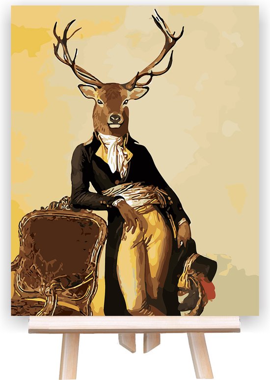 Peinture par numéros Adultes - Peintures à faire soi-même - Gentleman Deer  - Cerf -... | bol.com