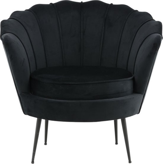 Calais fauteuil velours zwart.