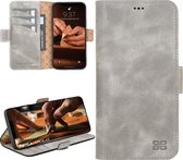 Bouletta iPhone 14 Pro compatibel leren BookCase hoesje - Future Grey