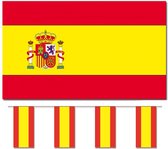 Bellatio Decorations - Vlaggen versiering set - Spanje - Vlag 90 x 150 cm en vlaggenlijn 4 meter