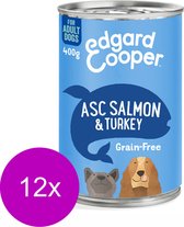 Bol.com Edgard&Cooper Blik Salmon Turkey Adult - Hondenvoer - 12 x Zalm Kalkoen 400 g Graanvrij aanbieding