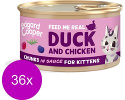 Edgard & Cooper Kitten Chunks 85 g - Kattenvoer - 36 x Eend&Kip
