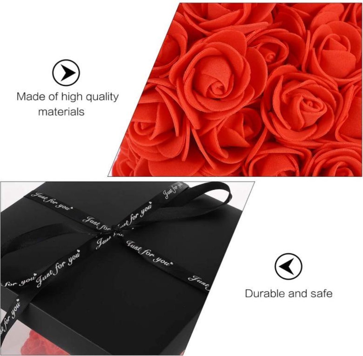 10 Pcs En Forme De Coeur Artificielle Rose Fleurs Ours Coffret Cadeau Saint  Valentin Romantique Fte De Mariage Pour Petite Amie Femme Romantique Prsen