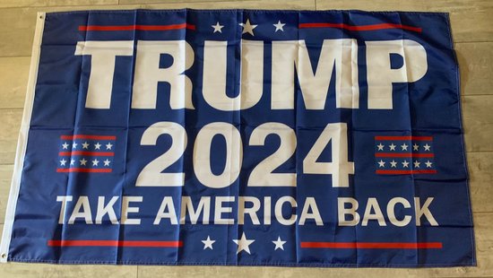 USArticlesEU - Donald Trump Vlag - Trump Vlag - Trump 2024 - Trump 2020 - Verkiezingen vlag - Amerika vlag - US vlag- USA Vlag - Trump vlag Blauw - Americana - 150 x 90 cm - Amerikaanse strepen