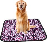 Tapis de dressage XL Puppy - Plasmat - rose léopard - 75 x 80 cm - Toilette chien - Réutilisable - Lavable