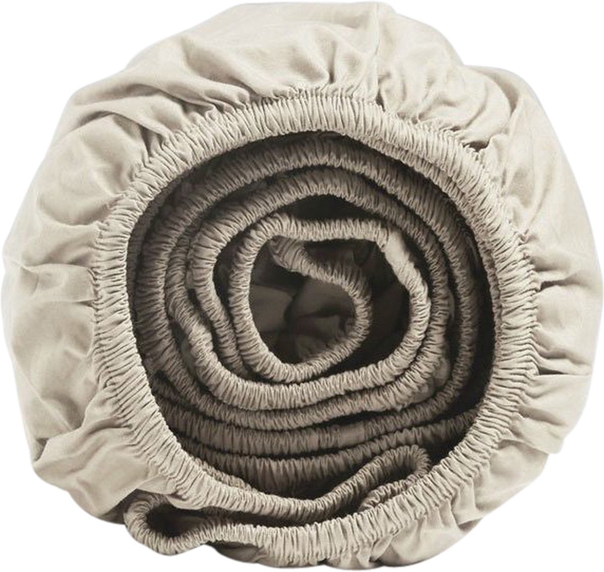 Yumeko hoeslaken percal katoen wit zand 140x200x30 - Bio, eco & fairtrade