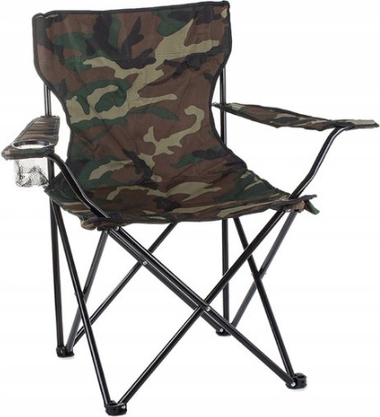 Vissersstoeltje - Legerprint - 100 kg - Visstoeltje - Karperstoel - Kampeerstoel - Vouwstoel - Campingstoel - Viskrukje - Visstoel - Vis Stoel - Strandstoel - Campingstoel - Festivalstoel — afbeelding 2