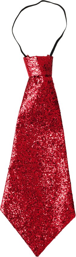 WIDMANN - Cravate rouge pailletée adulte - Accessoires> Cravates,  bretelles, ceintures | bol.com