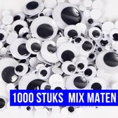 Allernieuwste 1000 Stuks Wiebelogen Mix 4 tot 12 mm - Bewegende Zelfklevende Wiebel Oogjes Mix - Creatieve Knutsel Ogen Zwart Wit 1000 STUKS