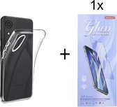 Soft Back Cover Hoesje Geschikt voor: Samsung Galaxy A03 Core Silicone Transparant + 1X Tempered Glass Screenprotector - ZT Accessoires