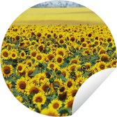 Tuincirkel Zonnebloem - Bloemen - Natuur - 60x60 cm - Ronde Tuinposter - Buiten