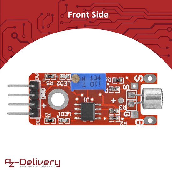 AZDelivery 5 x KY-038 Module d'acquisition de son pour microphone Capteur de son vocal compatible avec Arduino Comprend un livre électronique !