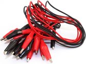 Test kabel set met krokodillenklemmen - 5 stuks zwart 5 stuks Rood kabel 40cm