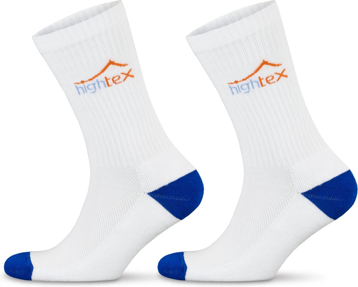 GoWith - kotoen sokken - sportsokken - 2 paar - wandelsokken - sokken heren - kleur wit blauw - maat 42-44