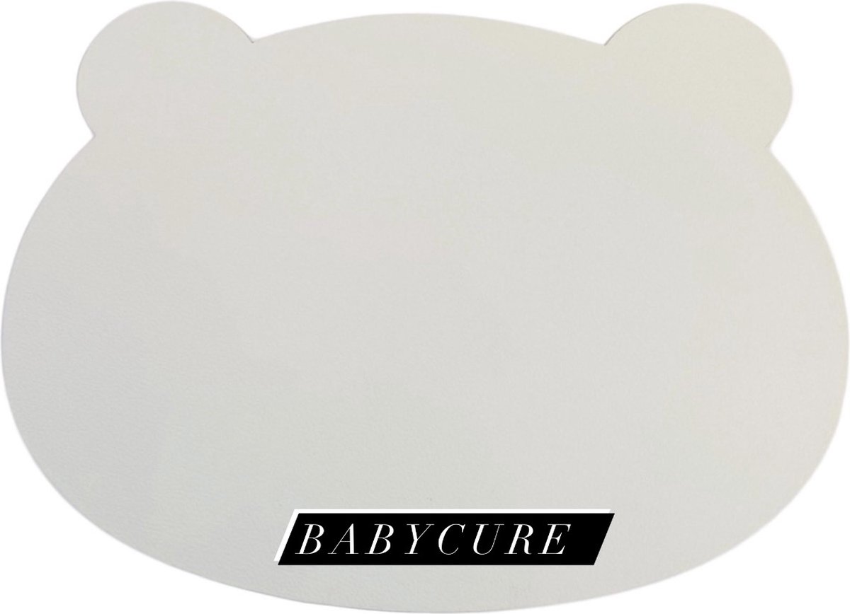 Babycure Bear Placemats | Bruin & Wit | dubbelzijdig | Kunstleer | tafel onderlegger | tafelgerij voor kinderen | leuk kado om te geven!