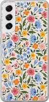 Hoesje geschikt voor Samsung Galaxy S21 FE - Romantische bloemen - Soft Case - TPU - Bloemen - Multi - Mooie Telefoonhoesjes