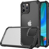 ShieldCase geschikt voor Apple iPhone 14 Pro Max Carbon Fiber Case - zwart - Siliconen hoesje - Shockproof case hoesje - Backcover case - Carbon Fiber cover hoesje