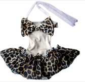 Maat 104 Zwempak badpak zwemkleding Grijs Luipaard print badkleding voor baby en kind zwem kleding panterprint