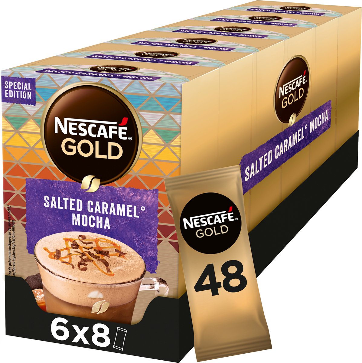 Nescafé Gold salted caramel mocha - 6 doosjes à 8 zakjes