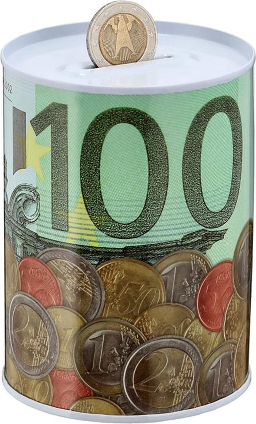 Boîte épargne Euro Ø8,5xh11,5cm