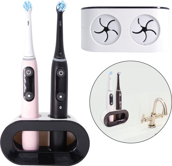 Porte-brosse à dents Lenga - Porte-brosse à dents électrique - Porte-brosse à dents double - Porte-brosse à dents Noir