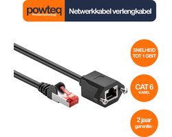 Powteq - 3 meter netwerk verlengkabel - Premium koperen kern - Afgeschermd - Cat 6 F/UTP - Zwart - Geen signaalverlies