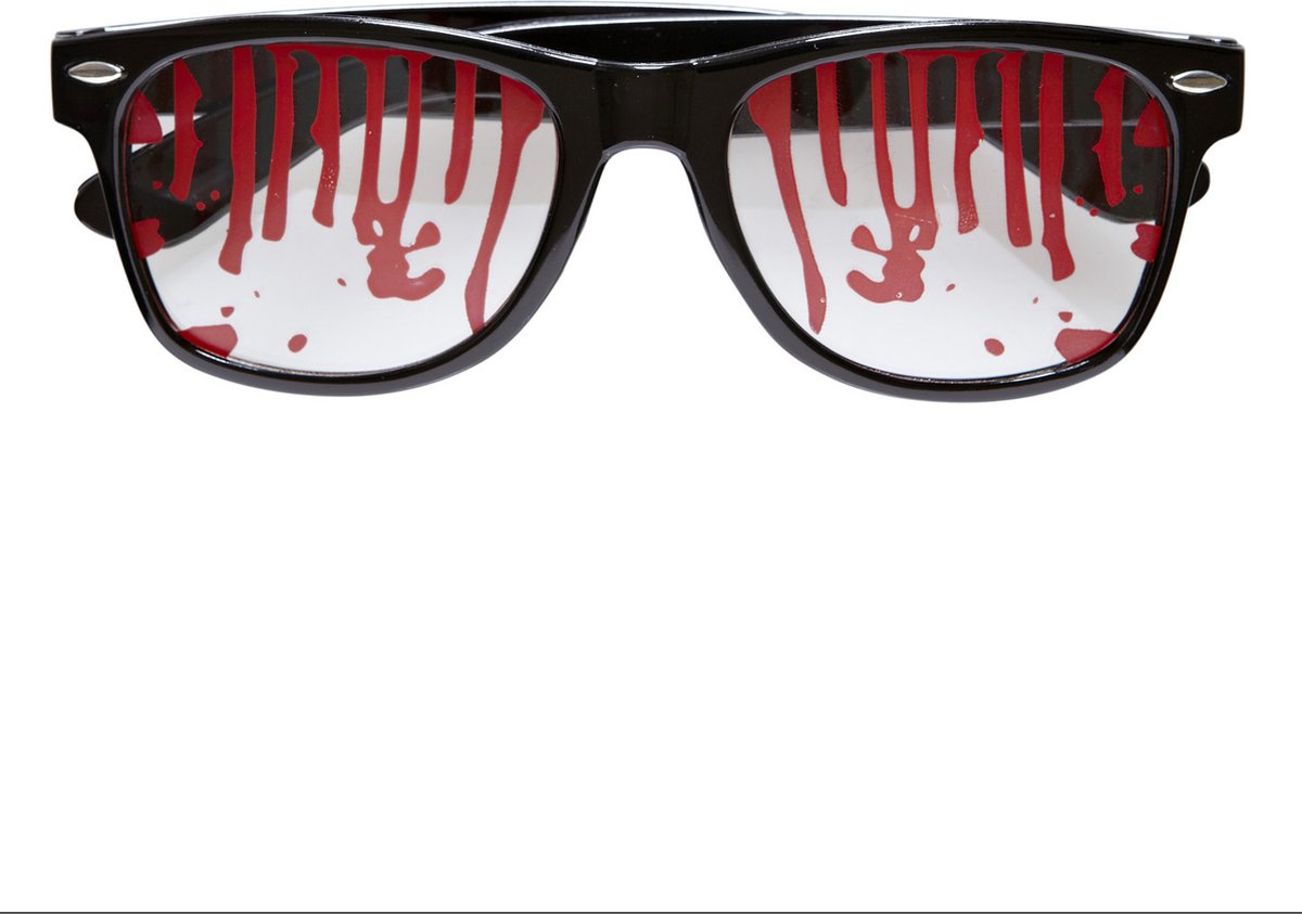 Widmann - Monster & Griezel Kostuum - Bloody Bloederige Bril - Zwart - Halloween - Verkleedkleding