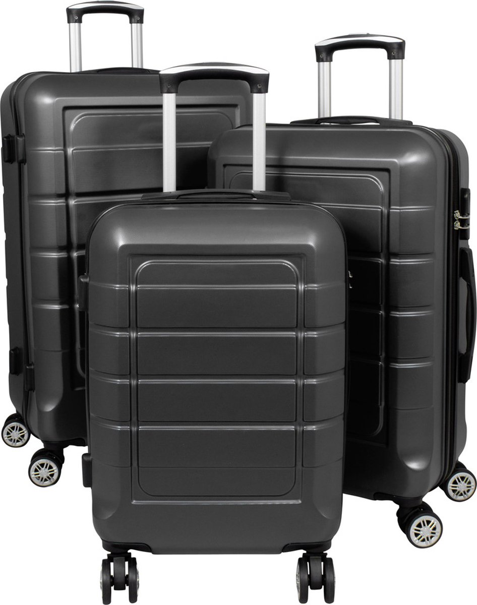 UNLIMITED Set van 5 ABS-reiskoffers op 4 wielen, cabinekoffers en