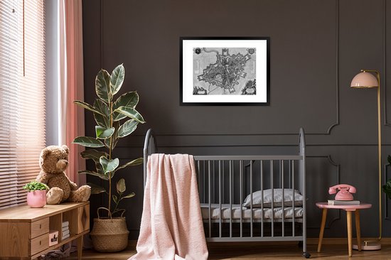 Posters Zwart Wit - Plan de la ville - Nederland - Zwart Wit - 80x60 cm