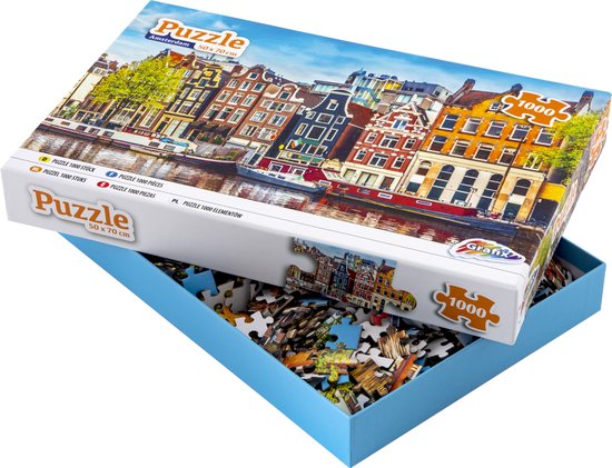 waterstof Reiziger Prestatie Grafix Puzzel 1000 stukjes volwassenen | Thema Grachtenpanden van Amsterdam  | Afmeting... | bol.com