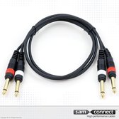 2x 6.3mm Jack naar 2x 6.3mm Jack kabel, 3m, m/m | Signaalkabel | sam connect kabel
