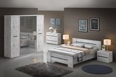 Complete slaapkamer - Ella - Bed 160 - Kledingkast - Nachttafels - 2 persoonsslaapkamer