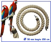 Jungle sisal Speeltouw / zit touw / vogelspeelgoed Ø 50 mm & 250 cm lang - vogel touw - - ara’s - grote papegaaien - grote kaketoe soorten – grote Tropische vogels e.d